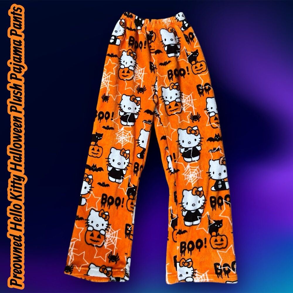 Preowned Hello Kitty Halloween Plush Pajama Pants – Size XS/S
